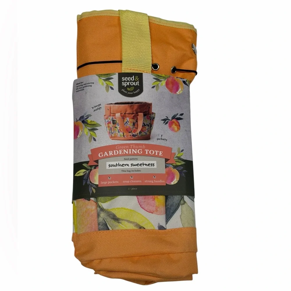 Seed & Sprout Garden Utility Tote Bag I. Southern Sweetness NWT 🍊🍋